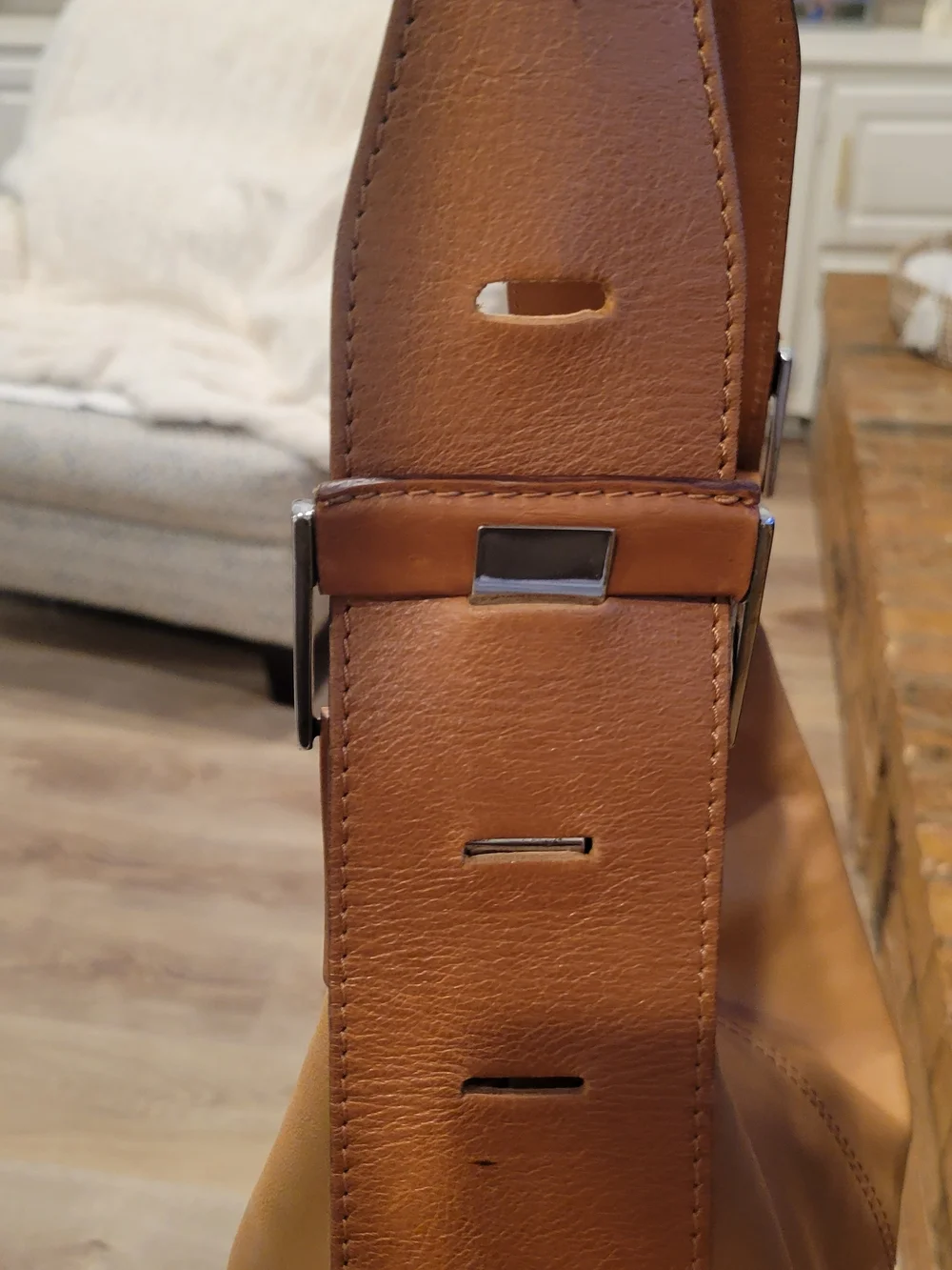 Casual Leather Hobo Shoulder Bag in Tan